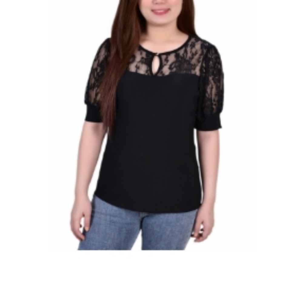 54. NWT NY Collection Black Petite Large Blouse